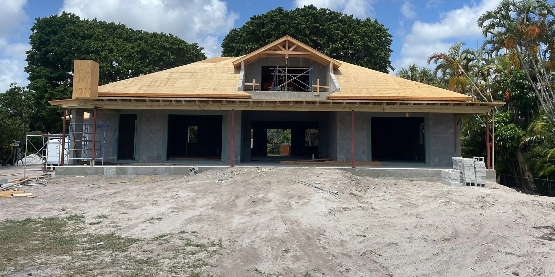 New Construction building with greenery